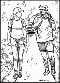 illustration people walking for excercise