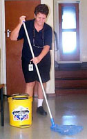 person mopping